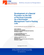Development of a Special Provision on the Use of Pervious Concrete As a Stormwater Management Tool in Parking Lots