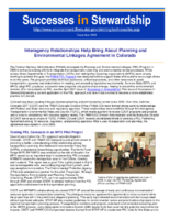 Successes in Stewardship  Interagency Relationships Help Bring About Planning and Environmental Linkages Agreement in Colorado