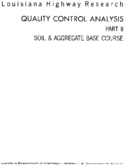 Quality control analysis  part II  soil and aggregate base course