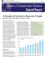 A Decade of Growth in Domestic Freight Rail and Truck TonMiles Continue to Rise