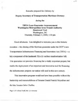 Deputy Secretary of Transportation Mortimer Downey Speeches February 2000