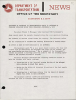 Statement by Secretary of Transportation Claude S Brinegar on Problems Involving Motor Truck Operators