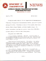 Department of Transportation News Urban Mass Transportation Administration UMTA 7321