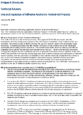 Use and Inspection of Adhesive Anchors in FederalAid Projects Technical Advisory