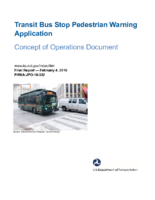 Transit bus stop pedestrian warning application  concept of operations document