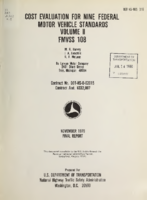 Cost Evaluation for Nine Federal Motor Vehicle Safety Standards Vol II FMVSS 108