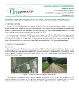 Recycled Asphalt Shingles RAS in Town Gravel RoadsInitial Report