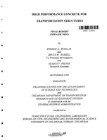 High Performance Concrete for Transportation Structures