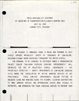 Press Availability Statement by Secretary of Transportation Elizabeth Hanford Dole