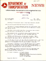 Department of Transportation News Urban Mass Transportation Administration DOT 6469