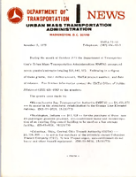 Department of Transportation News Urban Mass Transportation Administration UMTA 7395
