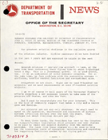 Remarks Prepared for Delivery by Secretary of Transportation John A Volpe at Annual Meeting of the Worcester Chamber of Commerce