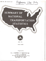 Summary of National Transportation Statistics 1974