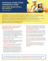 National Work Zone Awareness Week Safe Work Zones for All We Can Do It