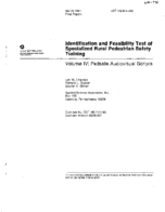 Identification and Feasibility Test of Specialized Rural Pedestrian Safety Training Volume 4 PEDSAFE Audiovisual Scripts