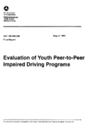 Evaluation of Youth PeertoPeer Impaired Driving Programs