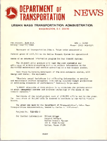 Department of Transportation News Urban Mass Transportation Administration DOT 14769