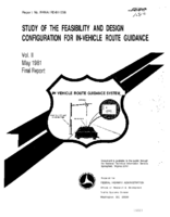 Study Of The Feasibility And Design Configuration For InVehicle Route Guidance Volume II Final Report