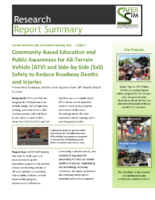 Communitybased education and public awareness for allterrain vehicle ATV and sidebyside SxS safety to reduce roadway deaths and injuries  preventing roadway deaths and injuries from offroad vehicle crashes  research report summary