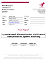 Hypernetwork Generation for MultiModal Transportation System Modeling