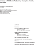 A Primer on Multifactor Productivity Description Benefits and Uses