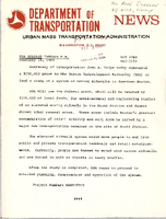 Department of Transportation News Urban Mass Transportation Administration DOT2269