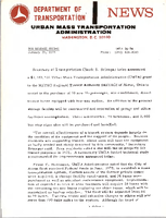 Department of Transportation News Urban Mass Transportation Administration UMTA 1674