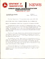Department of Transportation News Urban Mass Transportation Administration DOTR10