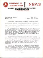 Department of Transportation News Urban Mass Transportation Administration UMTA 7621