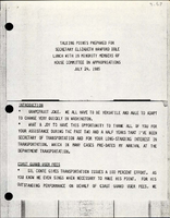 Talking Points Prepared for Secretary Elizabeth Hanford Dole Lunch with 19 Minority Members of House Committee on Appropriations
