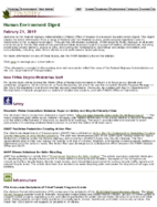 Human Environment Digest February 21 2019