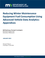 Reducing Winter Maintenance Equipment Fuel Consumption Using Advanced Vehicle Data Analytics Appendices