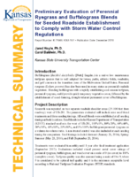 Preliminary Evaluation of Perennial Ryegrass and Buffalograss Blends for Seeded Roadside Establishment to Comply with Storm Water Control Regulations Technical Summary