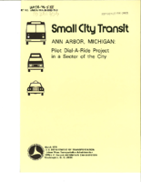 Small City Transit Ann Arbor Michigan Pilot DialARide Project in a Sector of the City