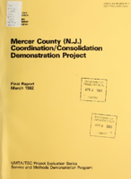 Mercer County NJ CoordinationConsolidation Demonstration Program