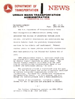 Department of Transportation News Urban Mass Transportation Administration UMTA 12174