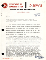 Remarks by Secretary of Transportation John A Volpe to the Lake Chaplain Regional Chamber of Commerce