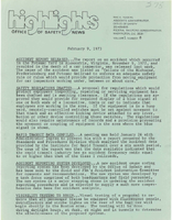 Office of Safety News Highlights February 9 1973