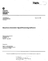 Waveform Generator Signal Processing Software