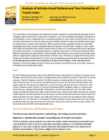 Analysis of Activitytravel Patterns and Tour Formation of Transit Users Research Brief