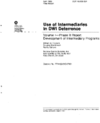 Use of Intermediaries in DWI Deterrence Volume 1 Phase 2 Report Development of Intermediary Programs