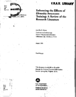 Enhancing the Effects of Diversity Awareness Training A Review of the Research Literature