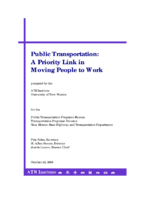 Public Transportation A Priority Link in Moving People to Work