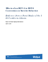 Effects of an HOV2 to HOT3 conversion on traveler behavior  evidence from a panel study of the I85 corridor in Atlanta