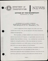 Statement by Claude S Brinegar Secretary of Transportation on HR 9142 Rail Service Act of 1973