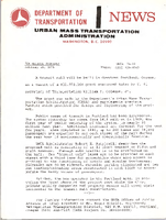 Department of Transportation News Urban Mass Transportation Administration UMTA 7619