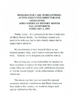 Speeches by FAA Acting Executive Director for Operations Carl B Schellenberg