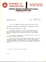 Department of Transportation News Urban Mass Transportation Administration UMTA 7692