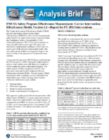 FMCSA Safety Program Effectiveness Measurement Carrier Intervention Effectiveness Model Version 11  Report for FY 2013 Interventions Analysis Brief