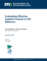 Evaluating Effective Asphalt Content in CIR Mixtures